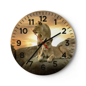 Wanduhr - Glasuhr - Königliche Majestät - 30x30 cm