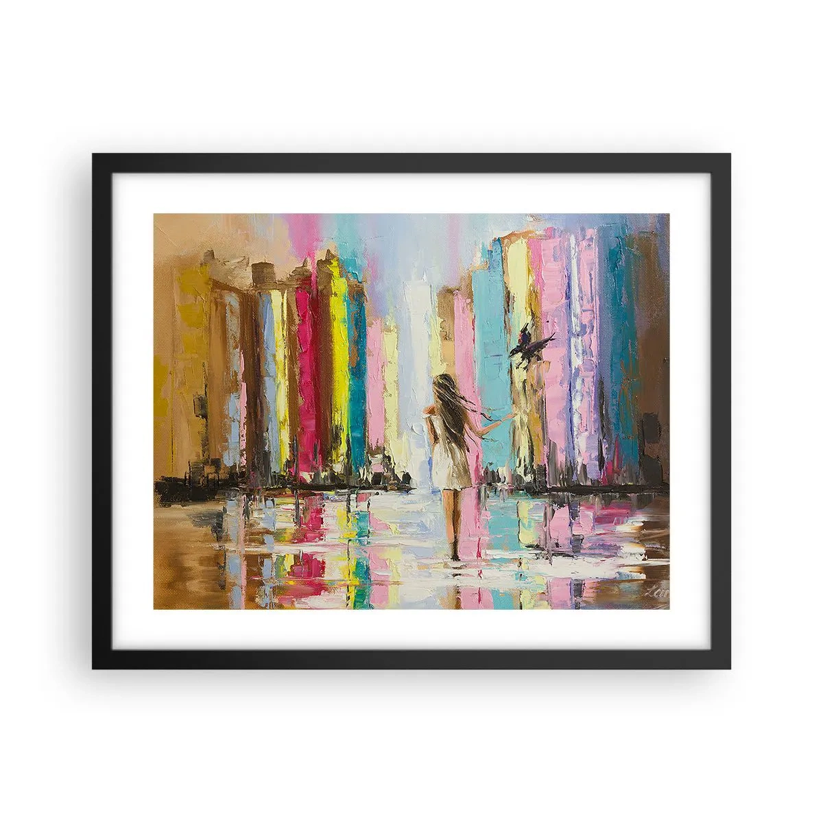 Poster in einem schwarzem Rahmen - Folge mir - 50x40 cm