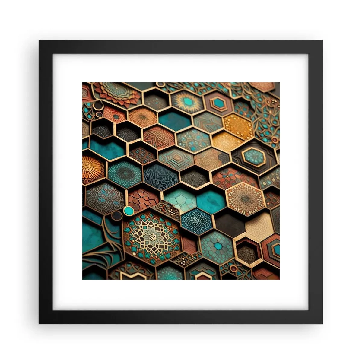 Poster in einem schwarzem Rahmen - Arabische Ornamente – Variation - 30x30 cm
