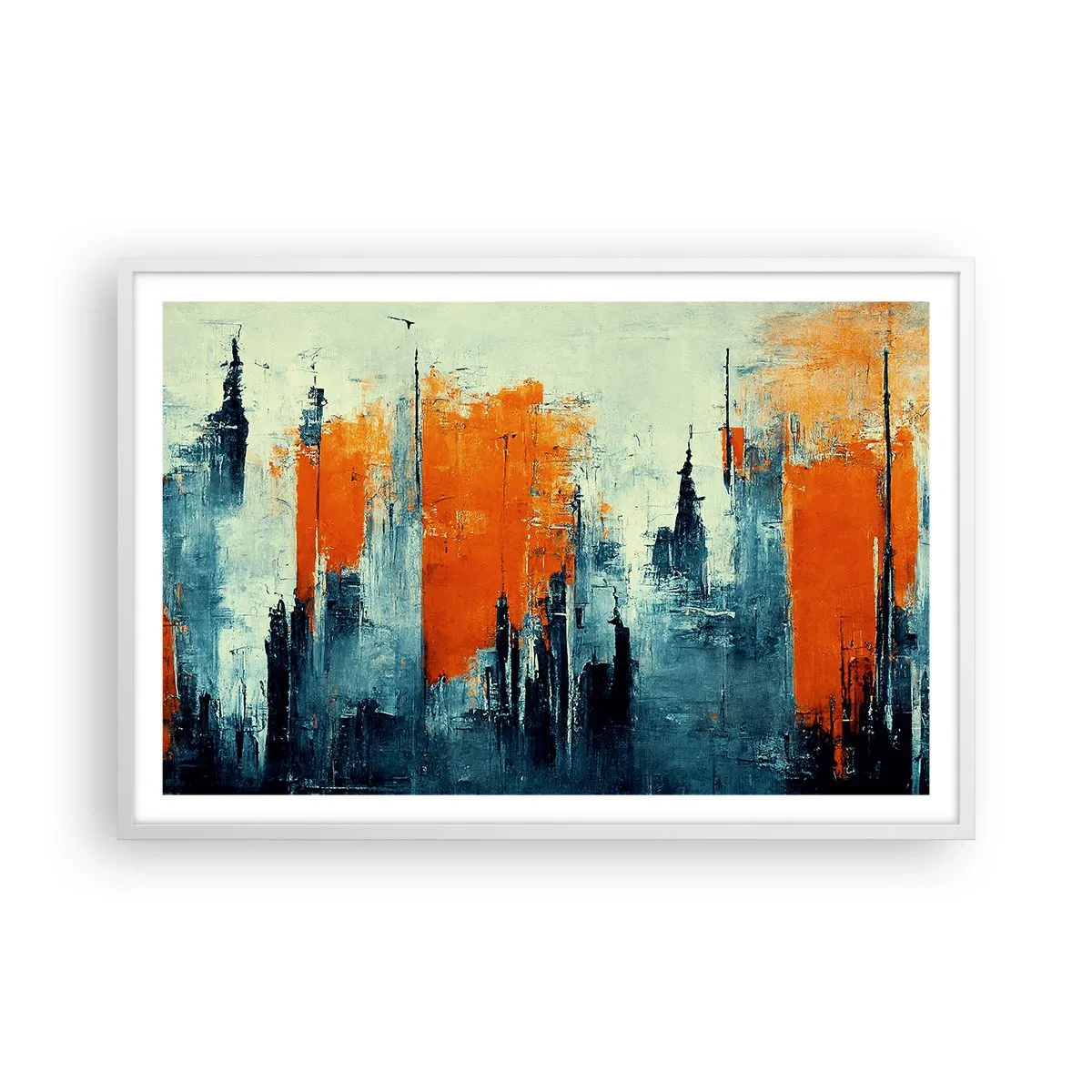 Poster in einem weißen Rahmen - Moderne Landschaft - 91x61 cm