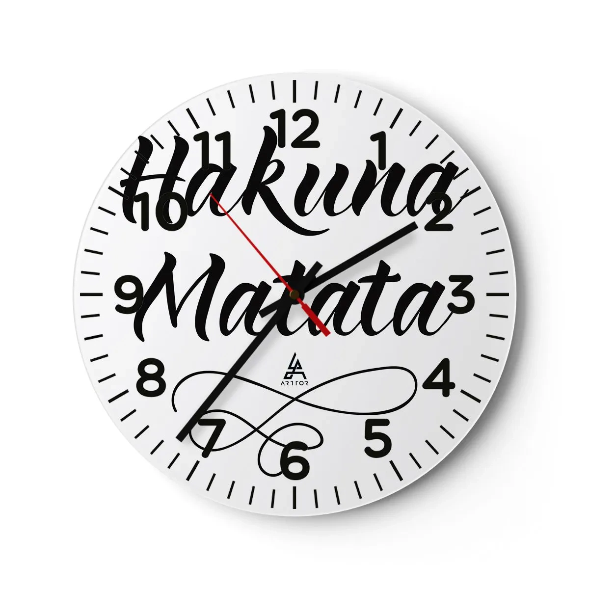 Wanduhr - Glasuhr - Bester Ratschlag - 40x40 cm