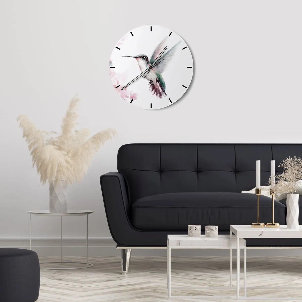 Wanduhr - Glasuhr - Im Flattern gehalten - 40x40 cm