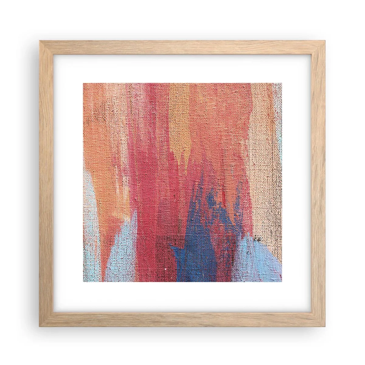 Poster in einem Rahmen aus heller Eiche - Renne den Regenbogen hinunter - 30x30 cm