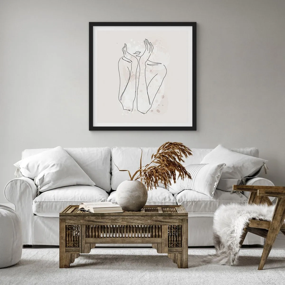 Poster in einem schwarzem Rahmen - Ein träumerischer Moment - 60x60 cm