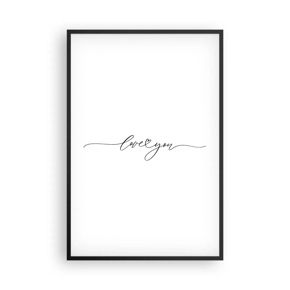 Poster in einem schwarzem Rahmen - Schwarz auf weiß - 61x91 cm