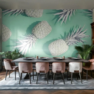 Fototapete Premium Sand - Das passt gut zu Minze - Abstraktion, Ananas, Stück - 450x315 cm