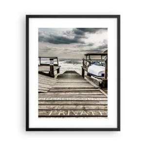 Poster in einem schwarzem Rahmen - Mitternachtsstrand - 40x50 cm