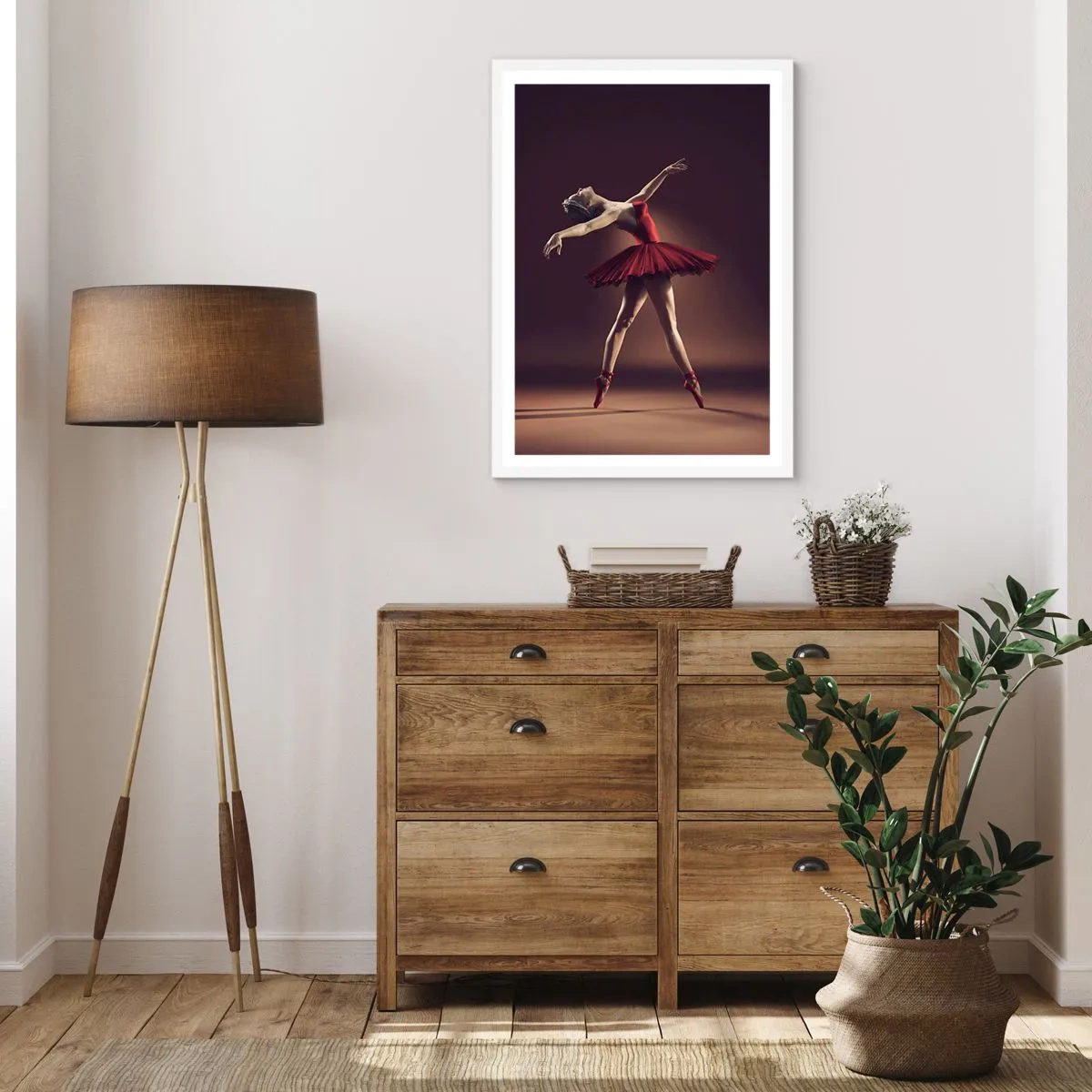 Poster in einem weißen Rahmen - Eine Primaballerina - 70x100 cm