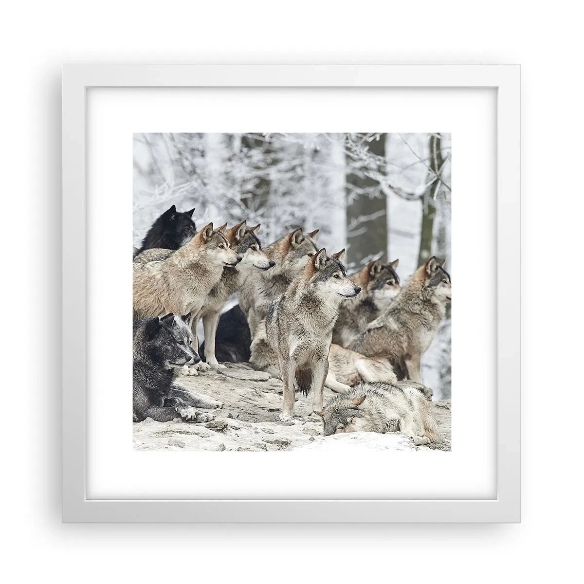 Poster in einem weißen Rahmen - Familie und Freunde - 30x30 cm