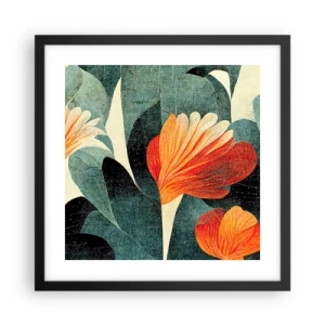 Poster in einem schwarzem Rahmen - Hitze der Tropen und Kühle des Grüns - 40x40 cm