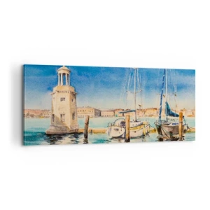 Bild auf Leinwand - Leinwandbild - Sonnige Lagune - 100x40 cm