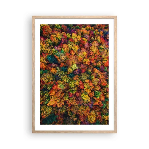 Poster in einem Rahmen aus heller Eiche - Blumenstrauß aus Herbstbäumen - 50x70 cm
