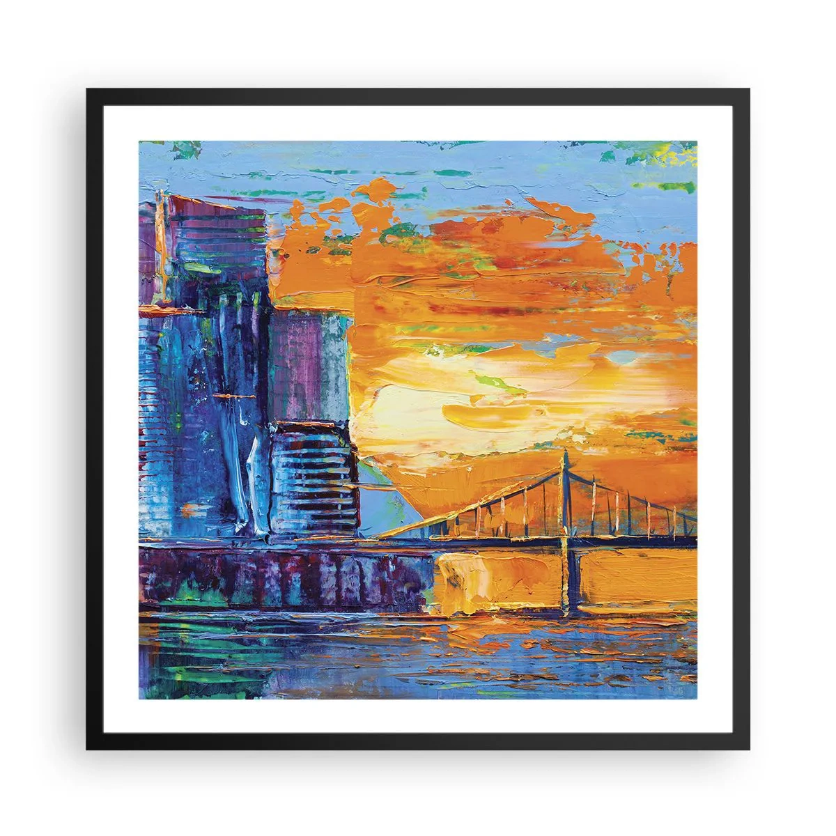 Poster in einem schwarzem Rahmen - Kultur und Natur - 60x60 cm