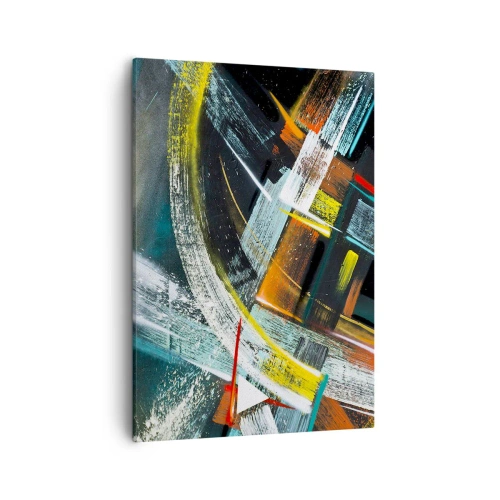 Bild auf Leinwand - Leinwandbild - Bunte abstrakte Pinselstriche - 50x70cm - Energie der Bewegung - Moderne Wanddekoration für Wohnzimmer und Schlafzimmer ARTTOR