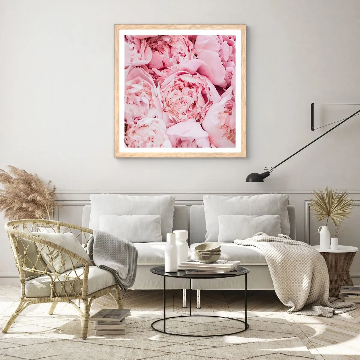 Poster in einem Rahmen aus heller Eiche - Anschmiegsam und duftend - 40x40 cm