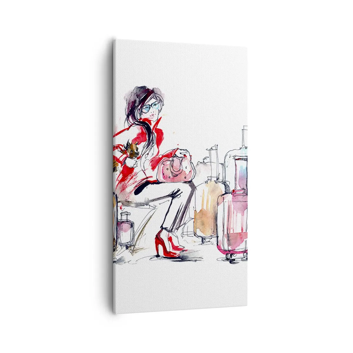 Bild auf Leinwand - Leinwandbild - Setzen wir uns vor der Reise hin - 55x100 cm