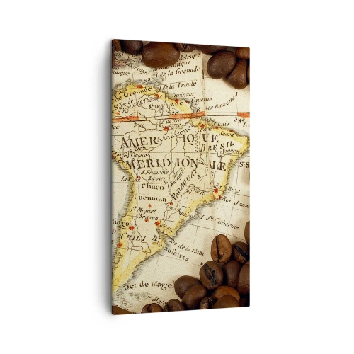 Bild auf Leinwand - Leinwandbild - Woher kommt der beste Kaffee? - 45x80 cm