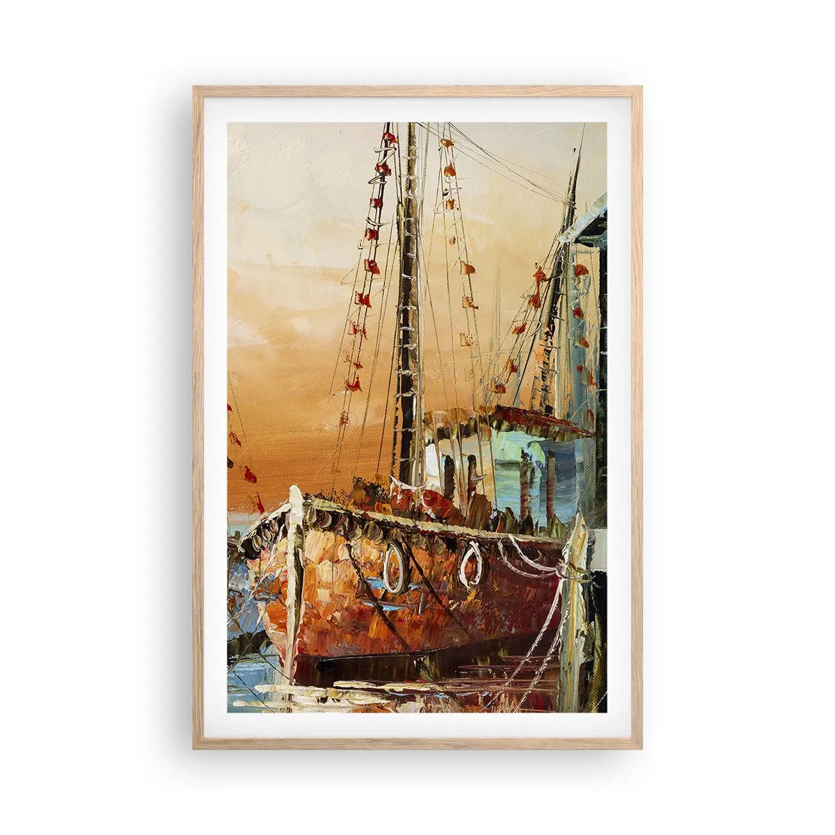 Poster in einem Rahmen aus heller Eiche - Friedliche Rückkehr - 61x91 cm