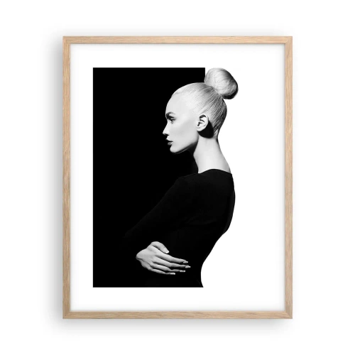 Poster in einem Rahmen aus heller Eiche - Einfach eine Frau - 40x50 cm
