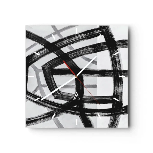 Wanduhr - Glasuhr - Bautiefe - 40x40 cm