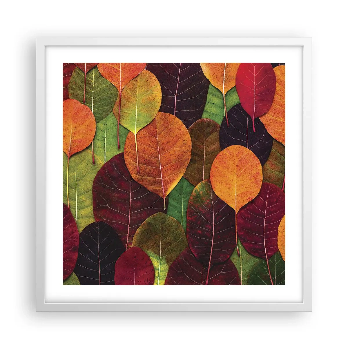 Poster in einem weißen Rahmen - Herbstmosaik - 50x50 cm