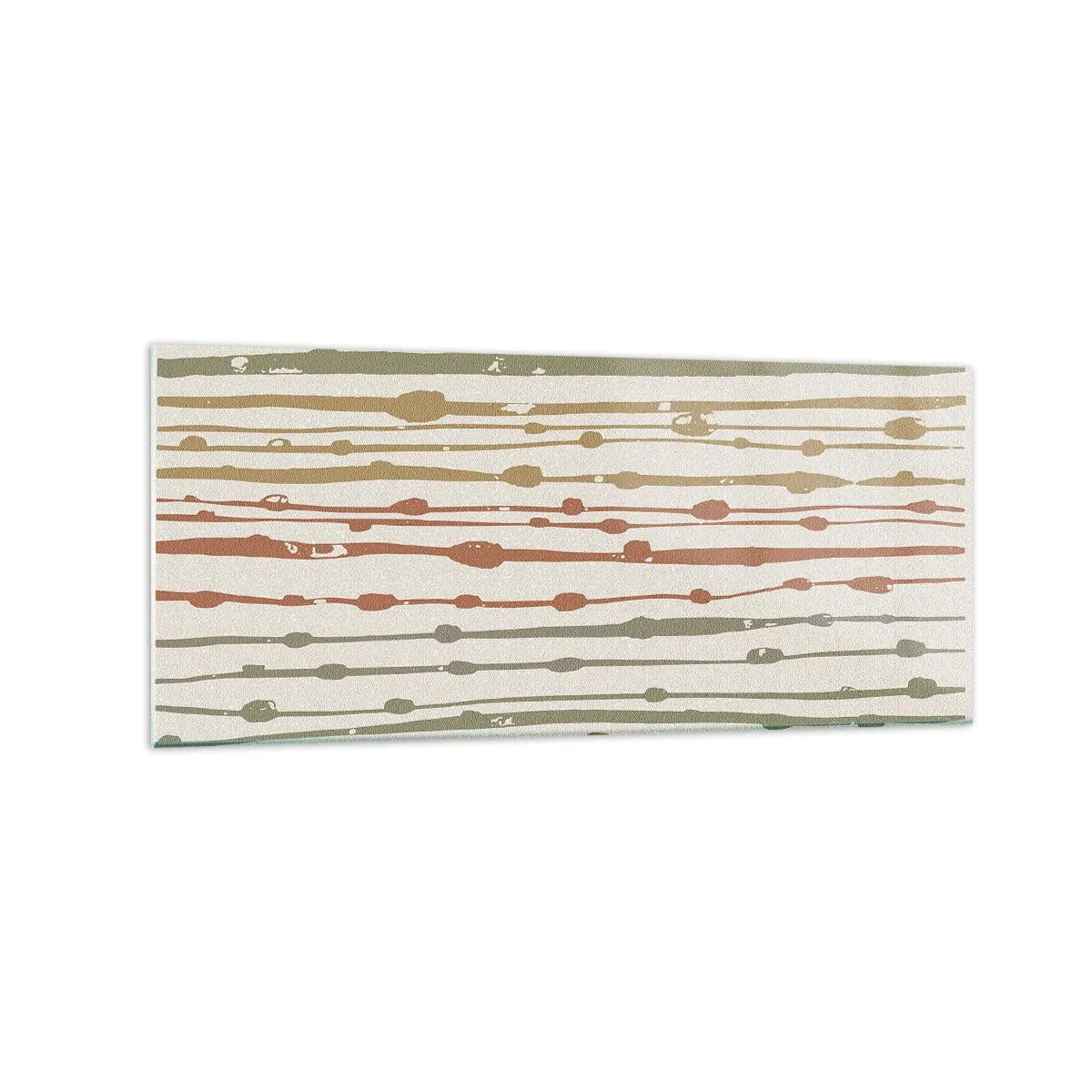 Glasbild - Bild auf glas - Ein Linienmuster in warmen Farbtönen auf hellem Hintergrund - 120x50cm - Musikalische Notation von Farben - Moderne Wanddekoration für Wohnzimmer und Schlafzimmer ARTTOR
