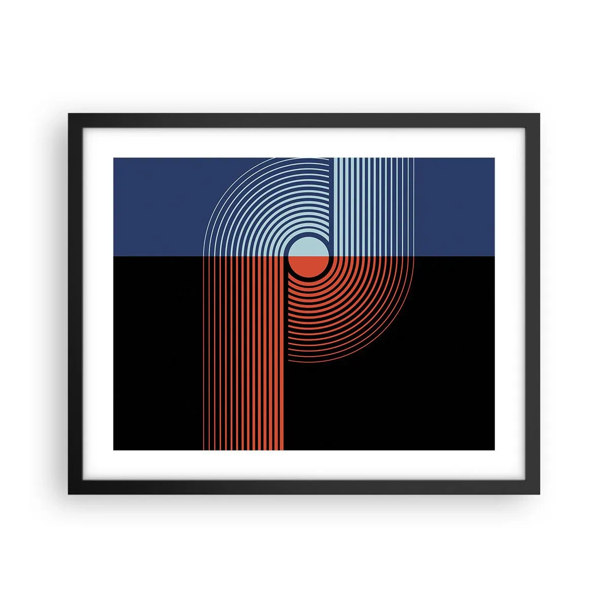 Poster in einem schwarzem Rahmen - In einer geometrischen Umarmung - 50x40 cm