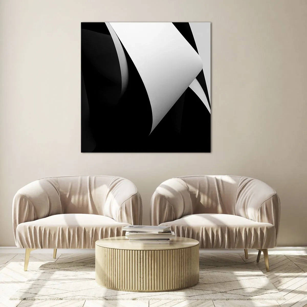 Glasbild - Bild auf glas - Lichtflächen aus der Schattentiefe - 60x60 cm