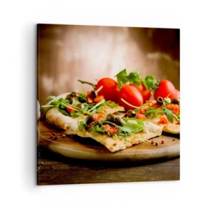 Bild auf Leinwand - Leinwandbild - Direkt vom Herd und aus dem Garten - 50x50 cm