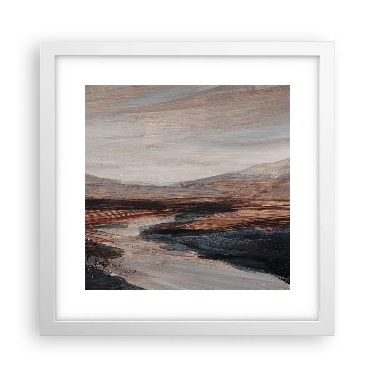 Poster in einem weißen Rahmen - Ruhiges Tal - 30x30 cm