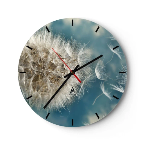Wanduhr - Glasuhr - Engelsatem - 40x40 cm