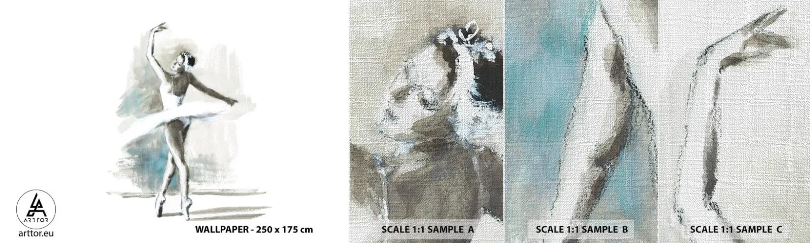 Fototapeten Muster Premium Canvas - In einen Schwan verzaubert - Ballerina, Tanzen, Ballett - 100x30 cm