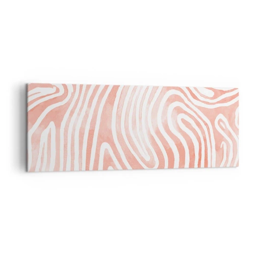 Bild auf Leinwand - Leinwandbild - Abstraktes Muster in Rosa- und Weißtönen - 140x50cm - Im Korallenlabyrinth - Moderne Wanddekoration für Wohnzimmer und Schlafzimmer ARTTOR