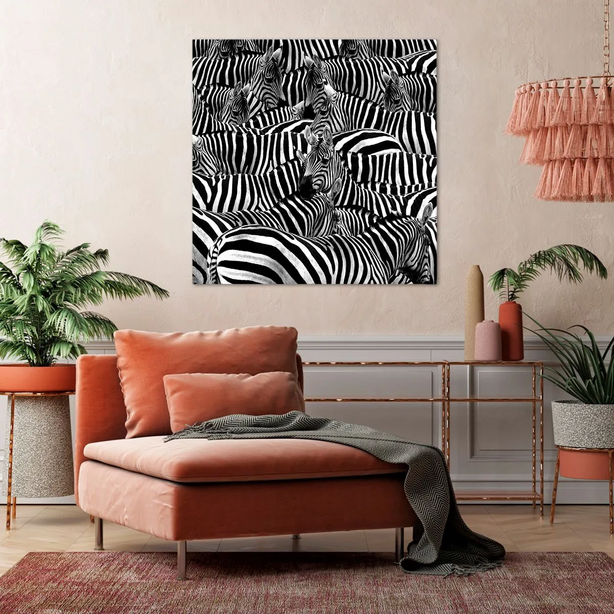 Bild auf Leinwand - Leinwandbild - Gestreiftes Gruppenportrait - 50x50 cm