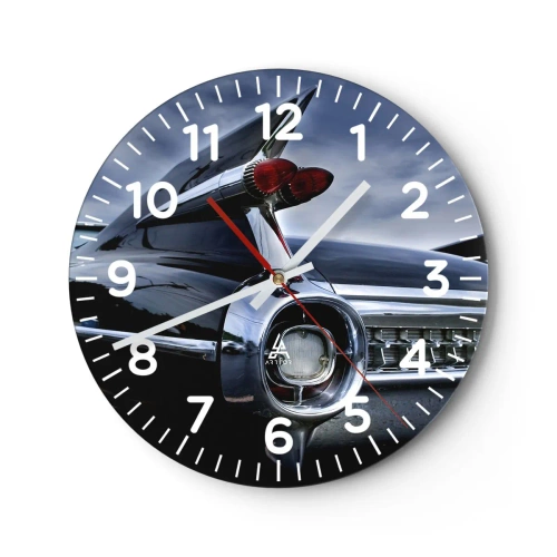 Wanduhr - Glasuhr - Deshalb ist es schön! - 40x40 cm