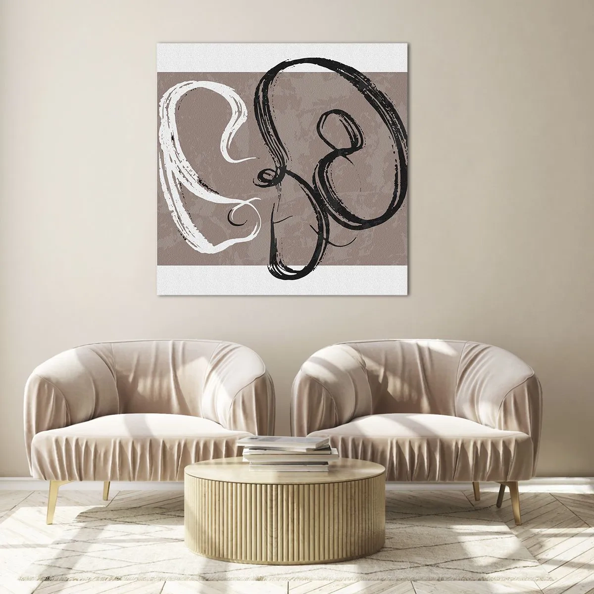 Glasbild - Bild auf glas - Komposition – die Suche nach Fülle - 70x70 cm