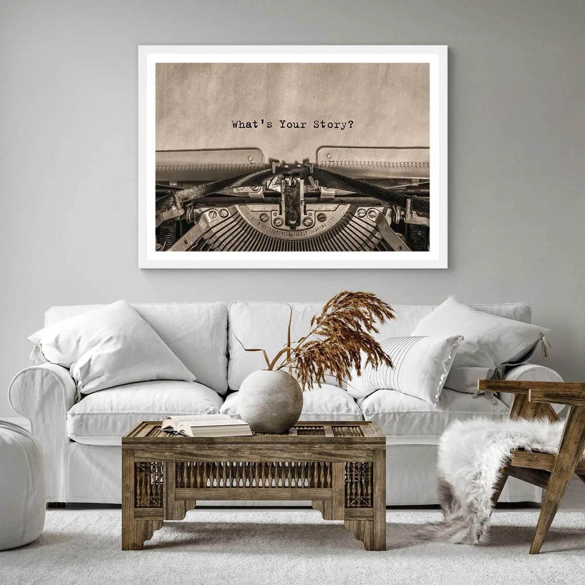 Poster in einem weißen Rahmen - Erzähl es mir - 30x30 cm