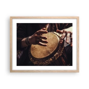 Poster in einem Rahmen aus heller Eiche - Im Rhythmus des Herzens - 50x40 cm