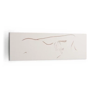 Bild auf Leinwand - Leinwandbild - Eine subtile Strichzeichnung einer Silhouette vor einem hellen Hintergrund - 160x50cm - Die Form des Verlangens - Moderne Wanddekoration für Wohnzimmer und Schlafzimmer ARTTOR