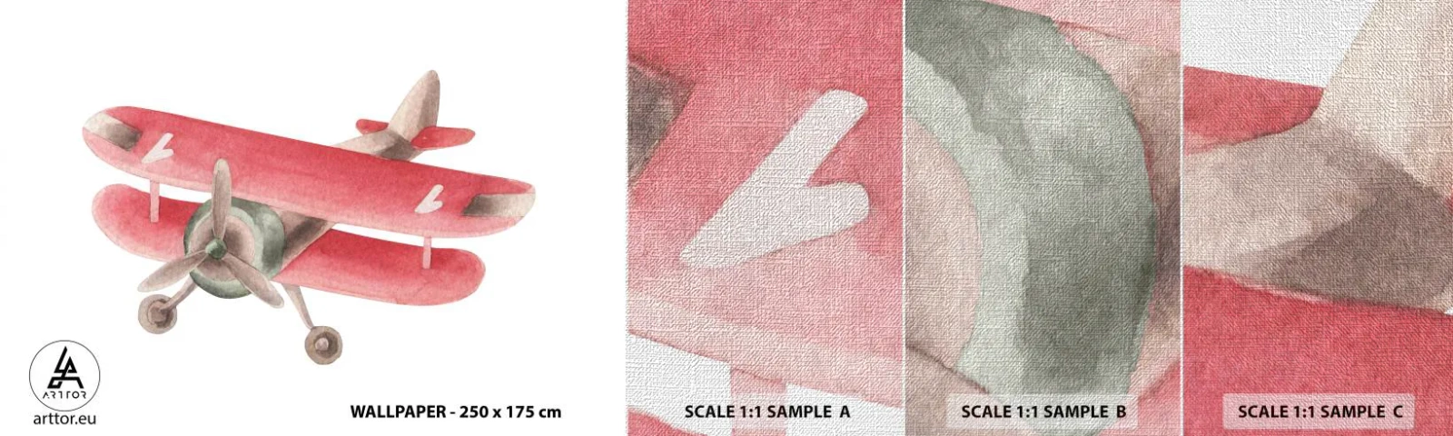 Fototapeten Muster Premium Canvas - Bereit für Höhenflüge - Flugzeug, Kinder, Jahrgang - 100x30 cm