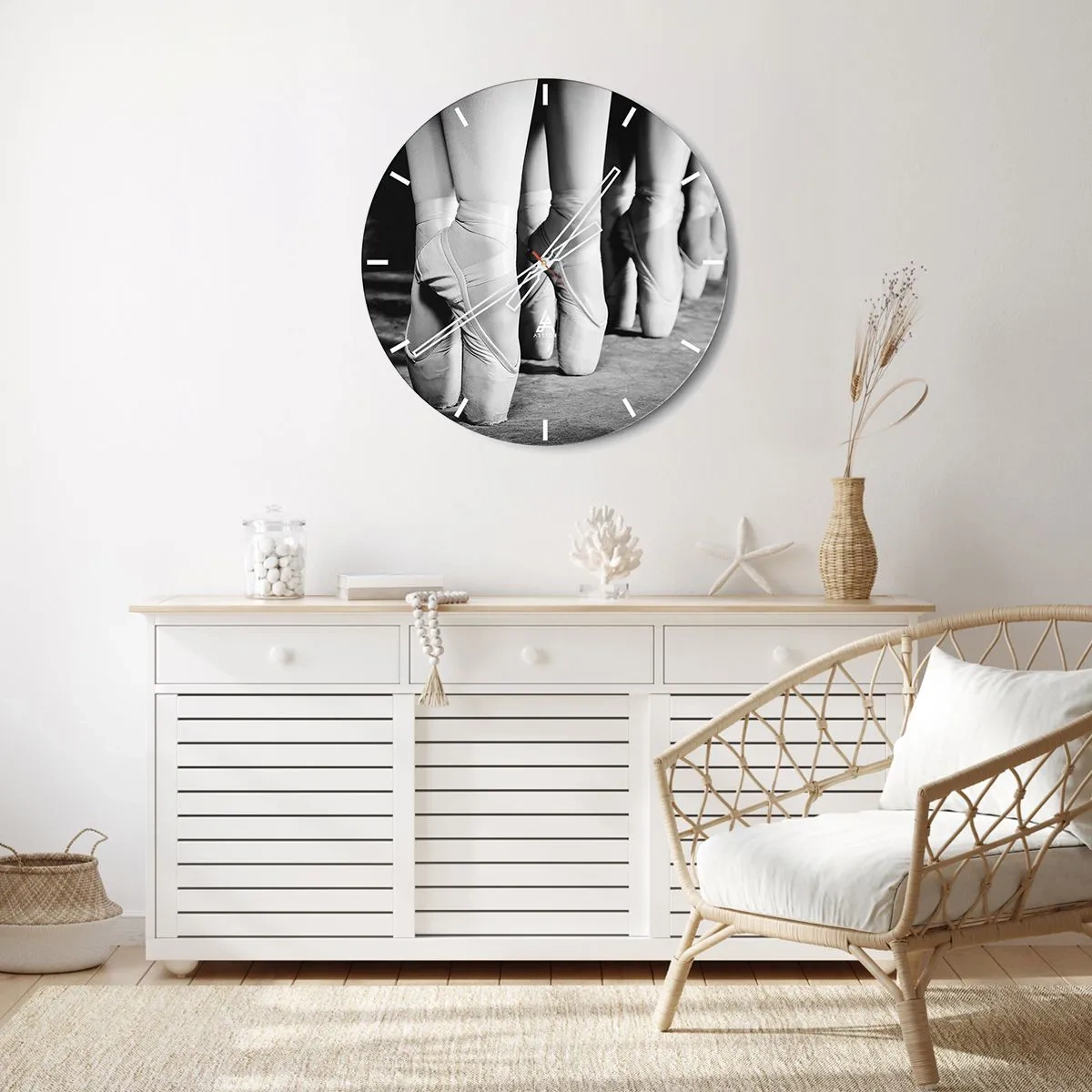 Wanduhr - Glasuhr - Gemeinsam, leicht - 30x30 cm