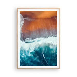 Poster in einem Rahmen aus heller Eiche - Berührung des Ozeans - 70x100 cm
