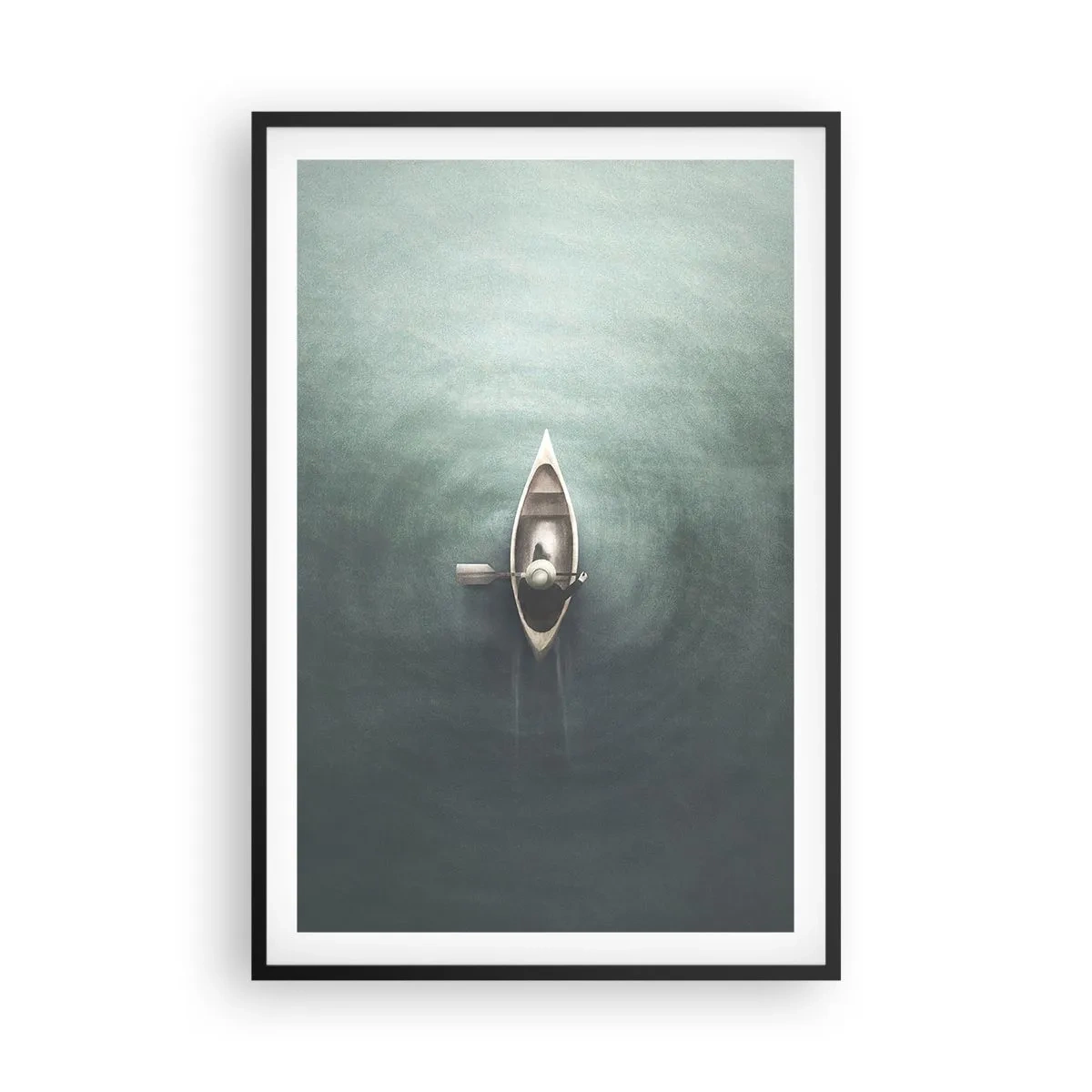 Poster in einem schwarzem Rahmen - Durch den Mondsee - 61x91 cm