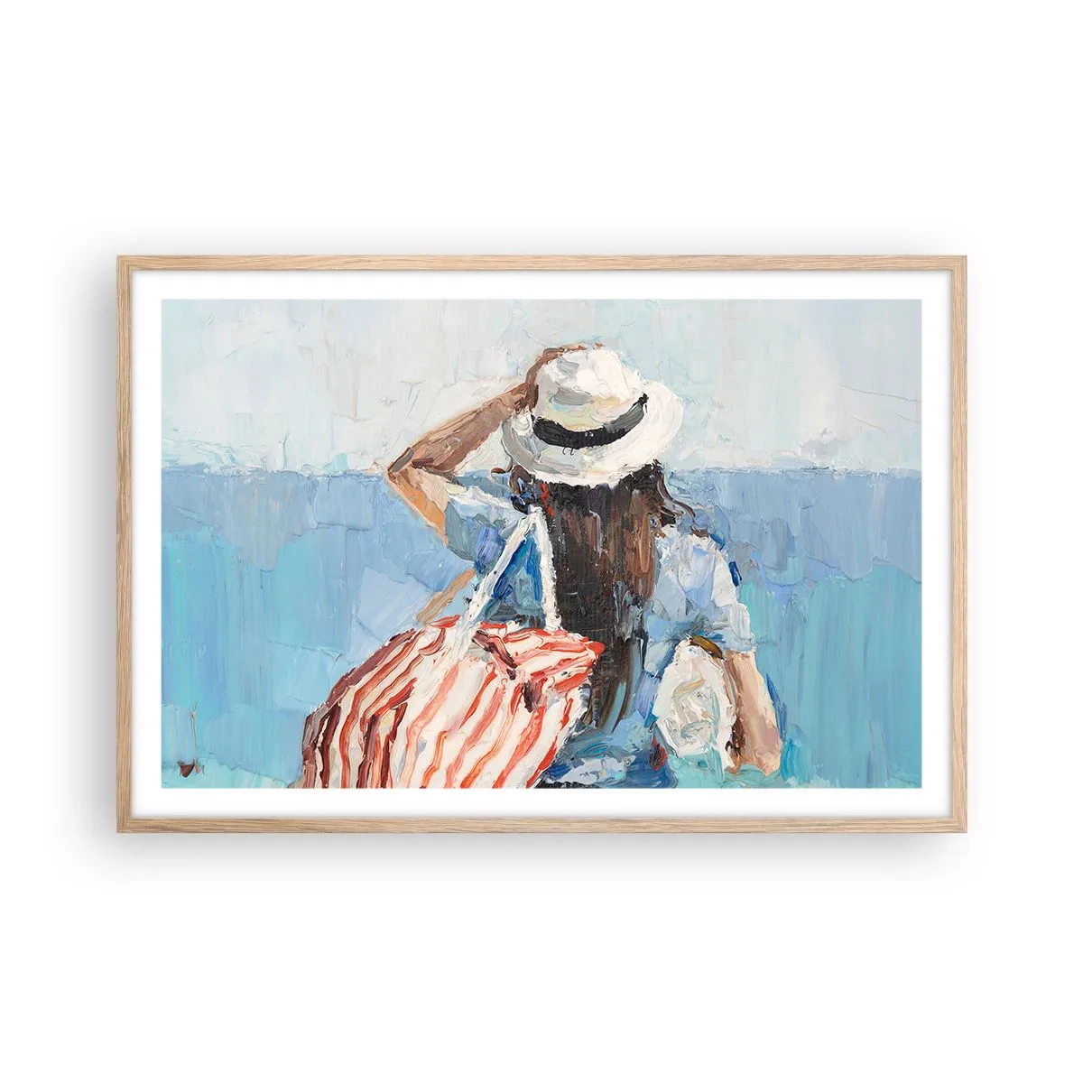 Poster in einem Rahmen aus heller Eiche - Willkommen in den Sommerferien - 91x61 cm