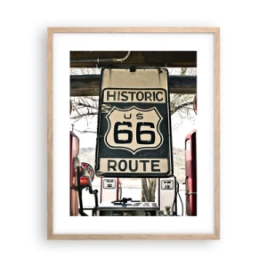Poster in einem Rahmen aus heller Eiche - Amerikanische Retro-Reise - 40x50 cm