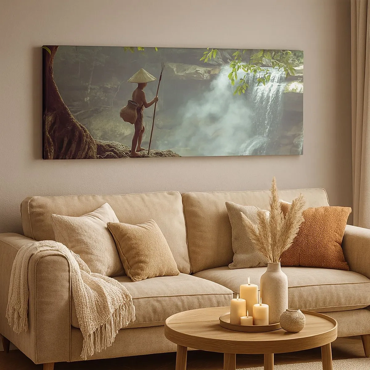 Bild auf Leinwand - Leinwandbild - Befreundet mit der Natur - 100x40 cm