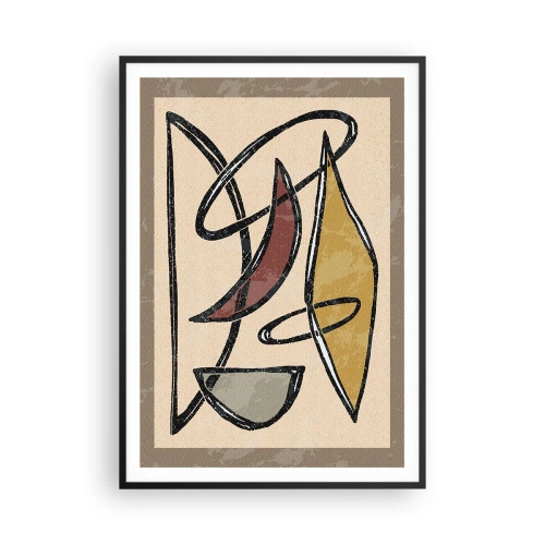 Poster in einem schwarzem Rahmen - Komposition – Bögen und Ovale - 70x100 cm