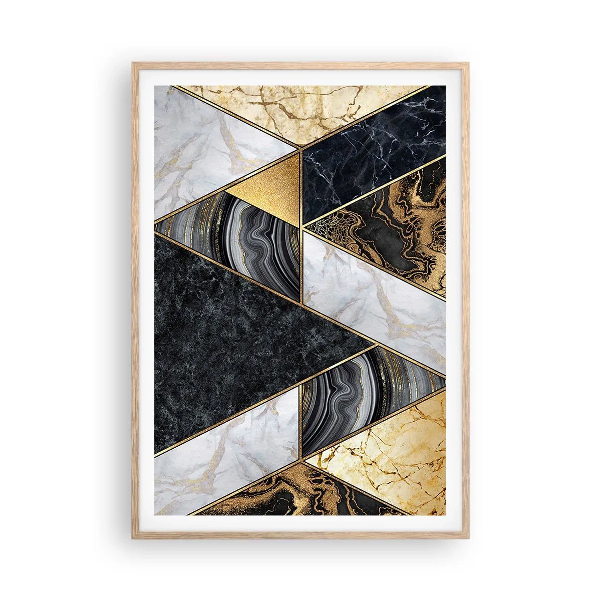 Poster in einem Rahmen aus heller Eiche - Stein um Stein - 70x100 cm