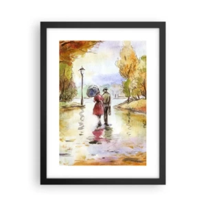 Poster in einem schwarzem Rahmen - Romantischer Herbst im Park - 30x40 cm