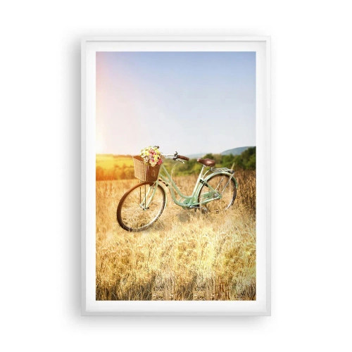 Poster in einem weißen Rahmen - Ich bleibe eine Weile hier - 61x91 cm